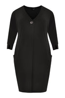 Dress DOLCE v-neck button - black  - #4