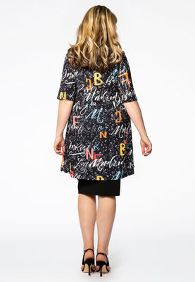 Tunic wide bottom LETTERS - black  - #3