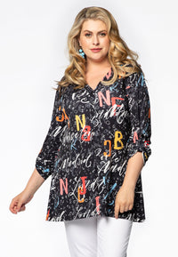 Tunic flare LETTERS - black - #1