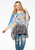 Tunic square LEOPARD FLOWERS - multi