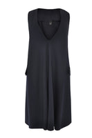 Dress deep v-neck INTERLOCK - blue - #4