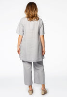 Tunic wide bottom LINEN - grey  - #3