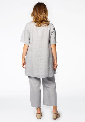 Tunic wide bottom LINEN - grey  - #3