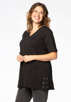 Tunic flare eyelet slit - black - #1