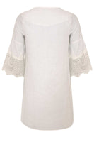 Dress lace cuffs LINEN - white  - #3