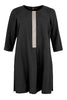 Tunic beaded placket LINEN - black  - #4