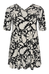 Tunic wide bottom PAISLEY FLOW - white - #4