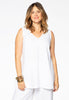 Singlet double v-neck LINEN - white 