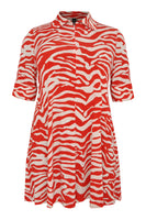 Tunic wide bottom ZEBRA - red  - #4