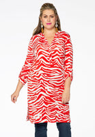 Tunic grandad collar ZEBRA - red  - #1