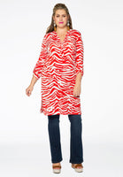 Tunic grandad collar ZEBRA - red  - #2