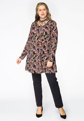 Tunic wide bottom PAISLEY - black  - #2