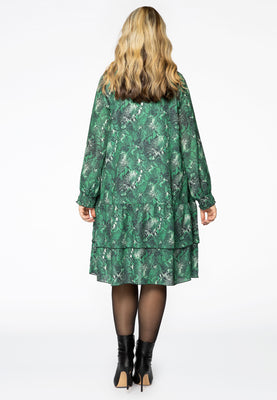 Dress ruffled SNAKE - green  - #3