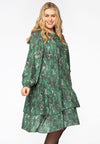 Dress ruffled SNAKE - green 