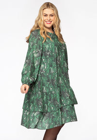 Dress ruffled SNAKE - green - #1