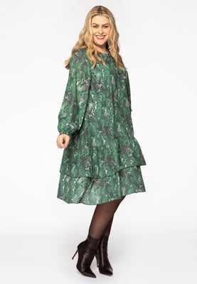 Dress ruffled SNAKE - green  - #2