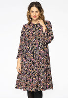 Dress ruffled PAISLEY - black - #1