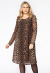 Dress A-line LEOPARD - brown