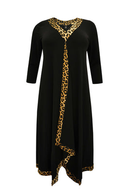 Dress pointy LEOPARD - black  - #1