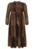 Dress ruffled LEOPARD - brown - #1