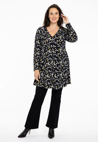 Tunic V-neck pleat DAISY - black - #2