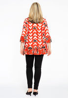 Shirt frilled MIX PRINT - red  - #3