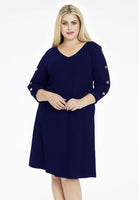 Dress V-neck DIAGONAL - blue - #1