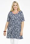 Tunic wide bottom LEAVES - blue