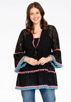 Tunic ruffled LACE - black  - #1