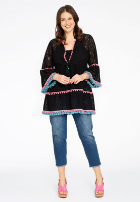 Tunic ruffled LACE - black  - #2