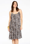 Spaghetti dress LEOPARD - brown