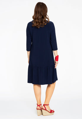 Dress frilled grandad collar DOLCE - blue - #3