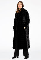 Coat panelled faux fur - black - #2