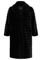 Coat panelled faux fur - black - #4