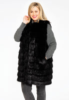 Waistcoat fake fur - black  - #1