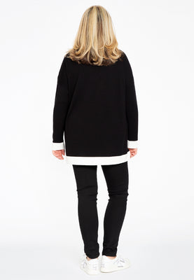 Pullover contrasting borders - black  - #3