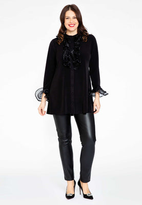 Tunic flare with ruffles DOLCE - black  - #2