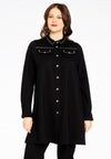 Blouse with studs INTERLOCK - black 