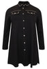 Blouse with studs INTERLOCK - black  - #4