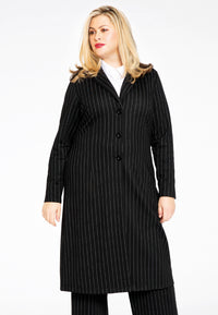 Long blazer PINSTRIPE - black - #1