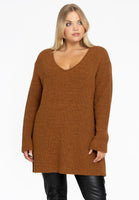 Pullover with rib - brown - #1