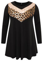 Tunic wide bottom sequins LEOPARD - black  - #4