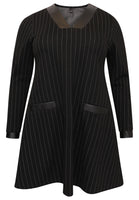 Tunic wide bottom PINSTRIPE - black  - #4