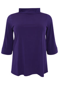 Shirt A-line turtle neck DOLCE - purple - #4