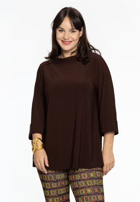 Shirt A-line turtle neck DOLCE - brown - #1