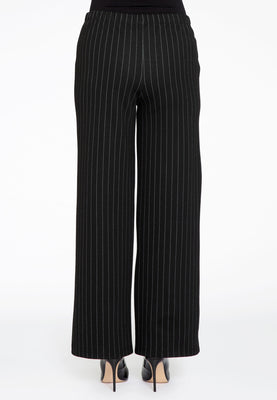 Trousers wide PINSTRIPE - black  - #2