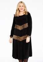 Dress with panels LEOPARD - black  - #1