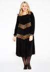 Dress with panels LEOPARD - black 