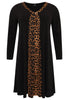 Pleated dress LEOPARD - black  - #4