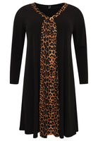 Pleated dress LEOPARD - black - #4